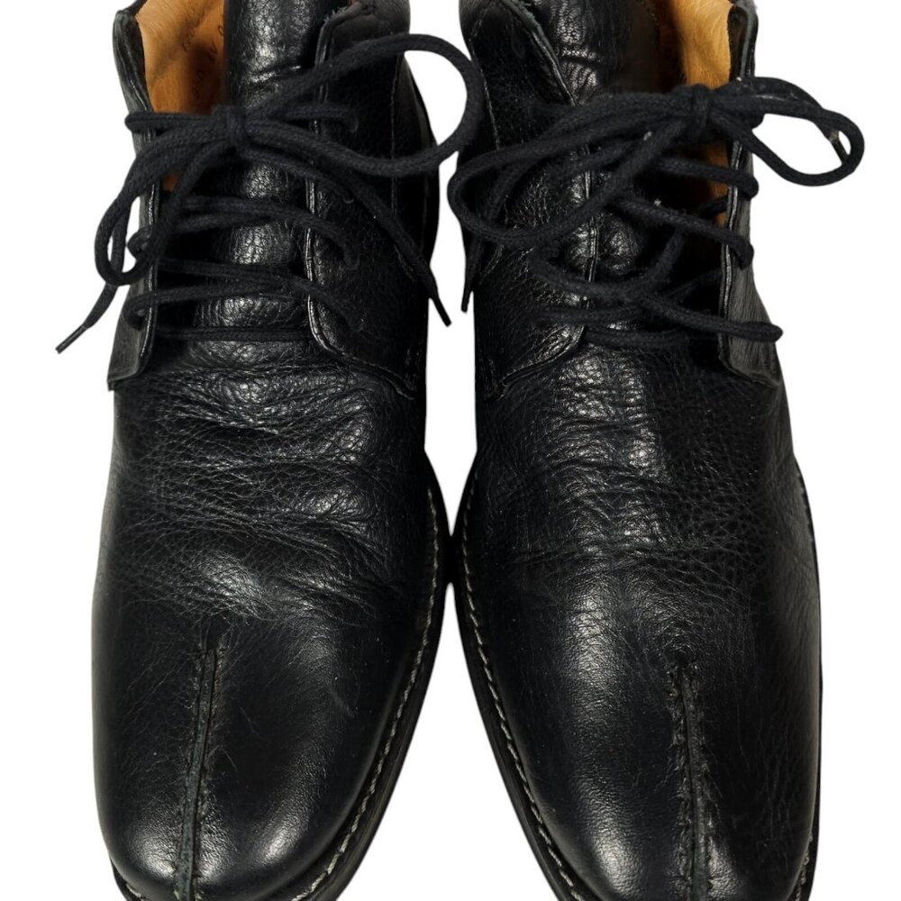 SANDRO Men’s Black Soft Pebbled Leather Ankle Boots Size 9.5 D - Picture 3 of 12